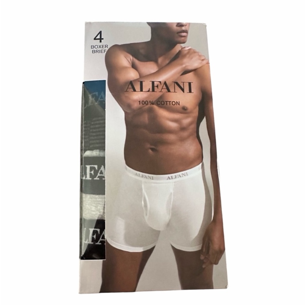 Alfani Regular Fit Solid Boxer Briefs, Pack of 4 Mens Small New In Box